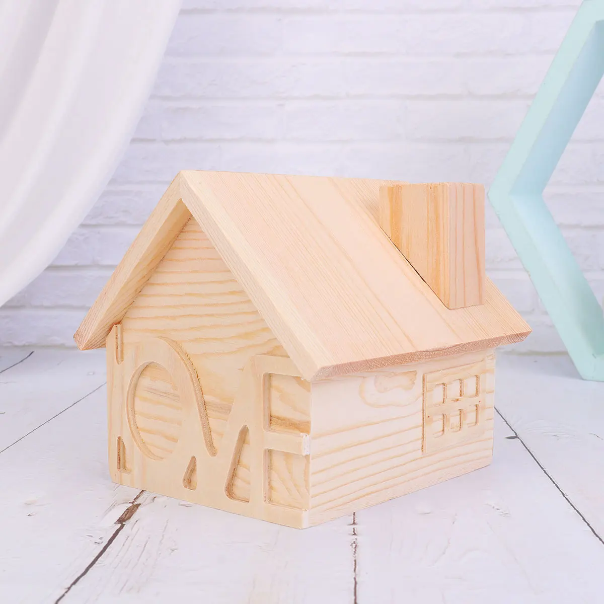 

Desk Decor Treasure Chest Storage Decorations Wooden Holder Desktop Organizer