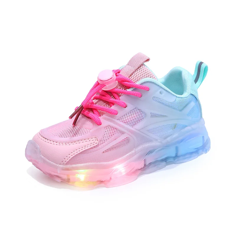 Baskets LED Shoes pour enfants, chaussures de sport décontractées pour garçons et filles, chaussures légères à semelle souple, chaussures éclairées