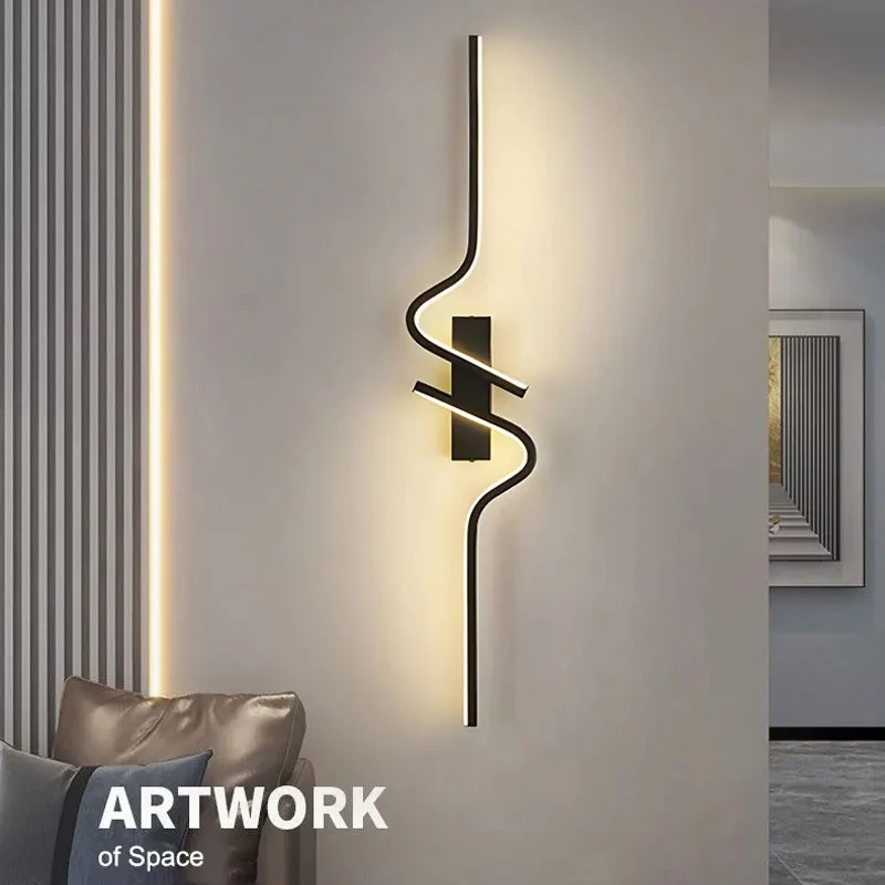 Modern LED Wall Lamps Long Strip Up and Down LED Wall Lights Bedroom Bedside Hallway Lighting Fixture AC85-265V Wall Sconce