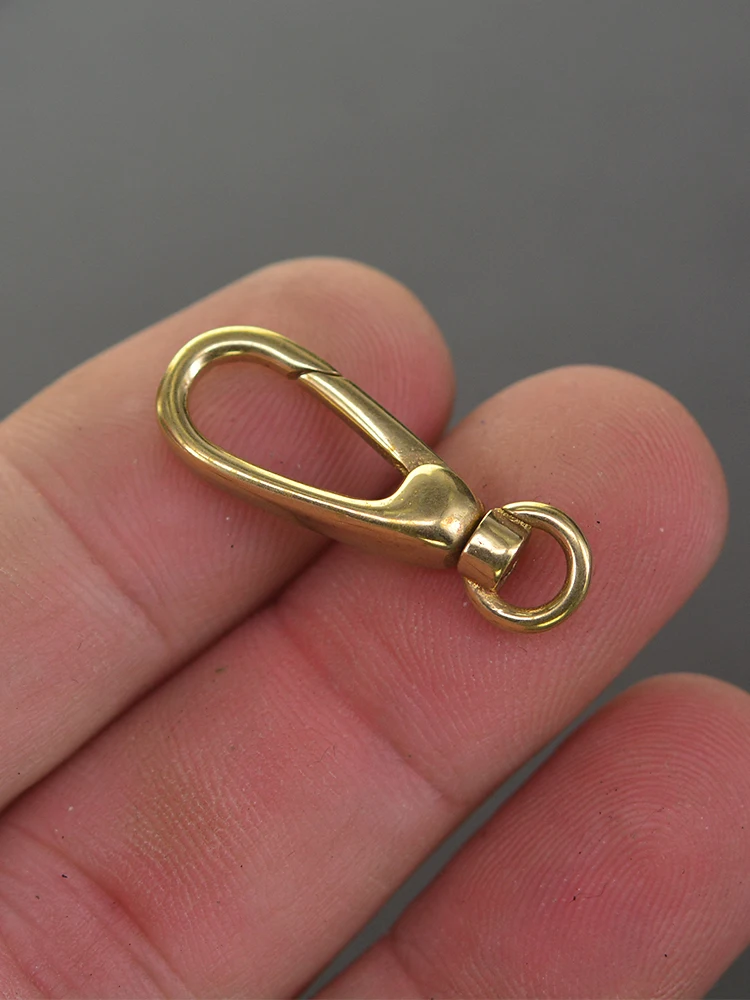 2 pcs 28mm new design Korea mini small Solid brass drop Pocket Watch Swivel Clip Chain spring Snap Hook Buckle  DIY view 3