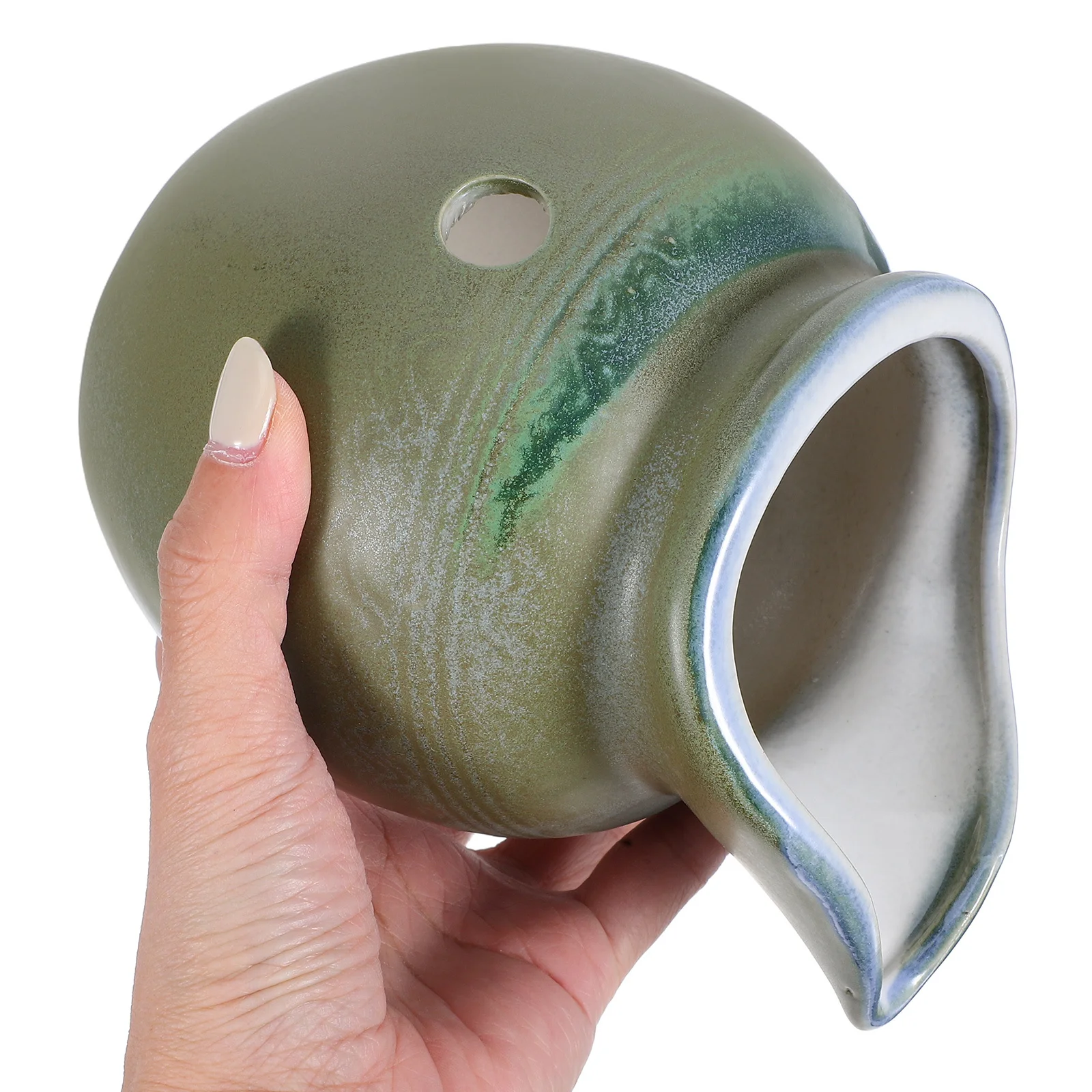 

Ceramic Circulating Fountain Jar Open Top Design Patio Garden Yard Outdoor Waterfall Fountain Spitter Decorative Water Feature