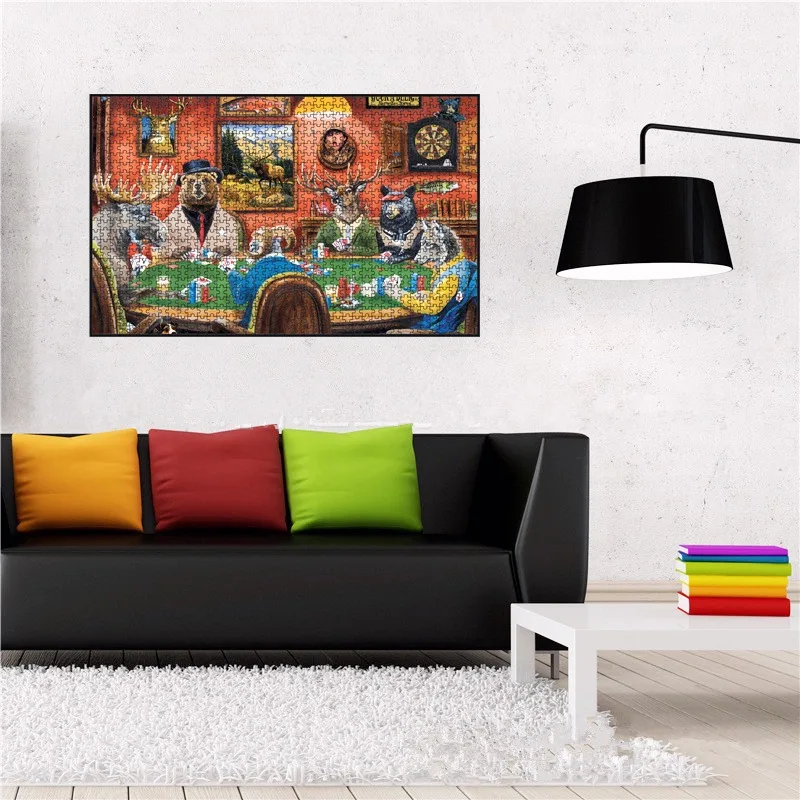 أحجية ورقية للبالغين والأطفال ، لعبة بطاقات مخدر ، لوحة حيوانات ، ألعاب ترفيهية تعليمية ، 1000 قطعة ، 69x51cm