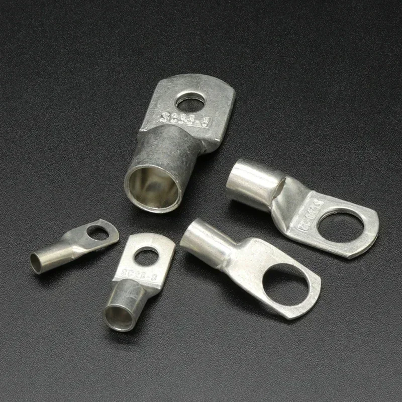 5/10/20/50Pcs SC Type Wire Nose Terminal SC6 ~ SC95 Bare Copper Battery Block Lugs Hole ID 6 8 10 12mm Crimp Wire Connector