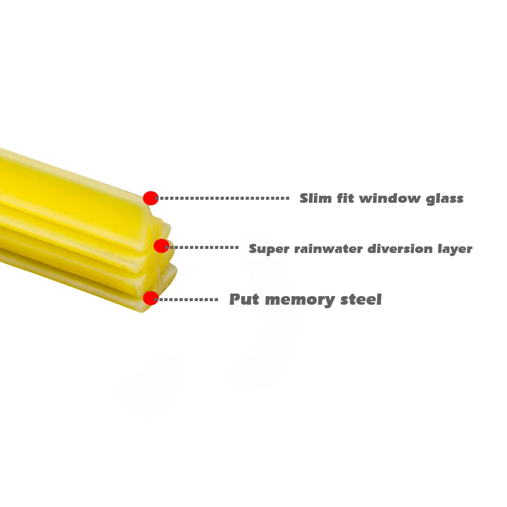 BEMOST 2PCS Car Wiper Blade Windscreen Yellow Silica Gel Replacement Strip 6MM 14"16"17"18"19"20"21"22"24"26"28"Auto Accessories