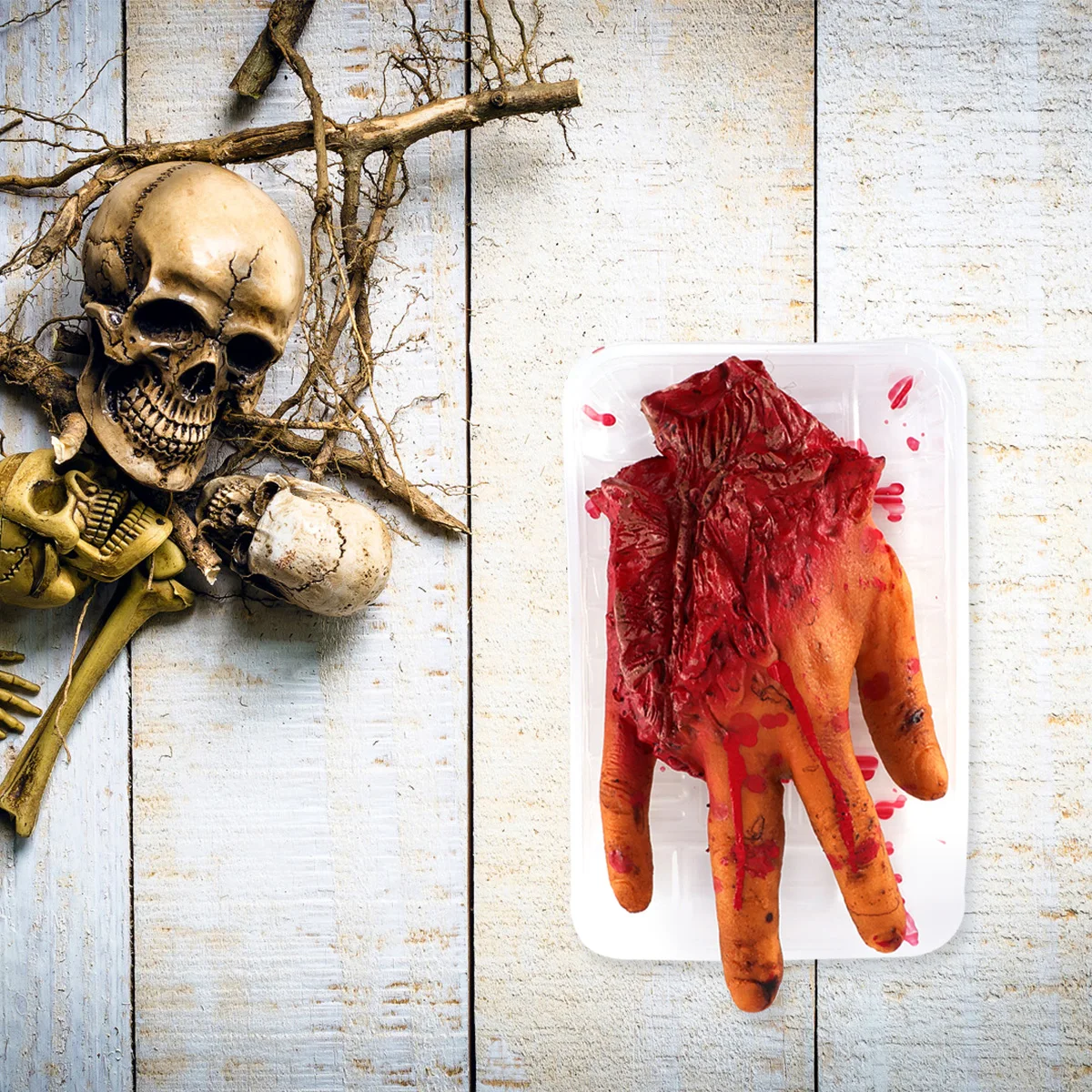 

3pcs Halloween Decorative Supplies Simulation Human Artificial Sealed Finger Haunted House Props Reusable Safe