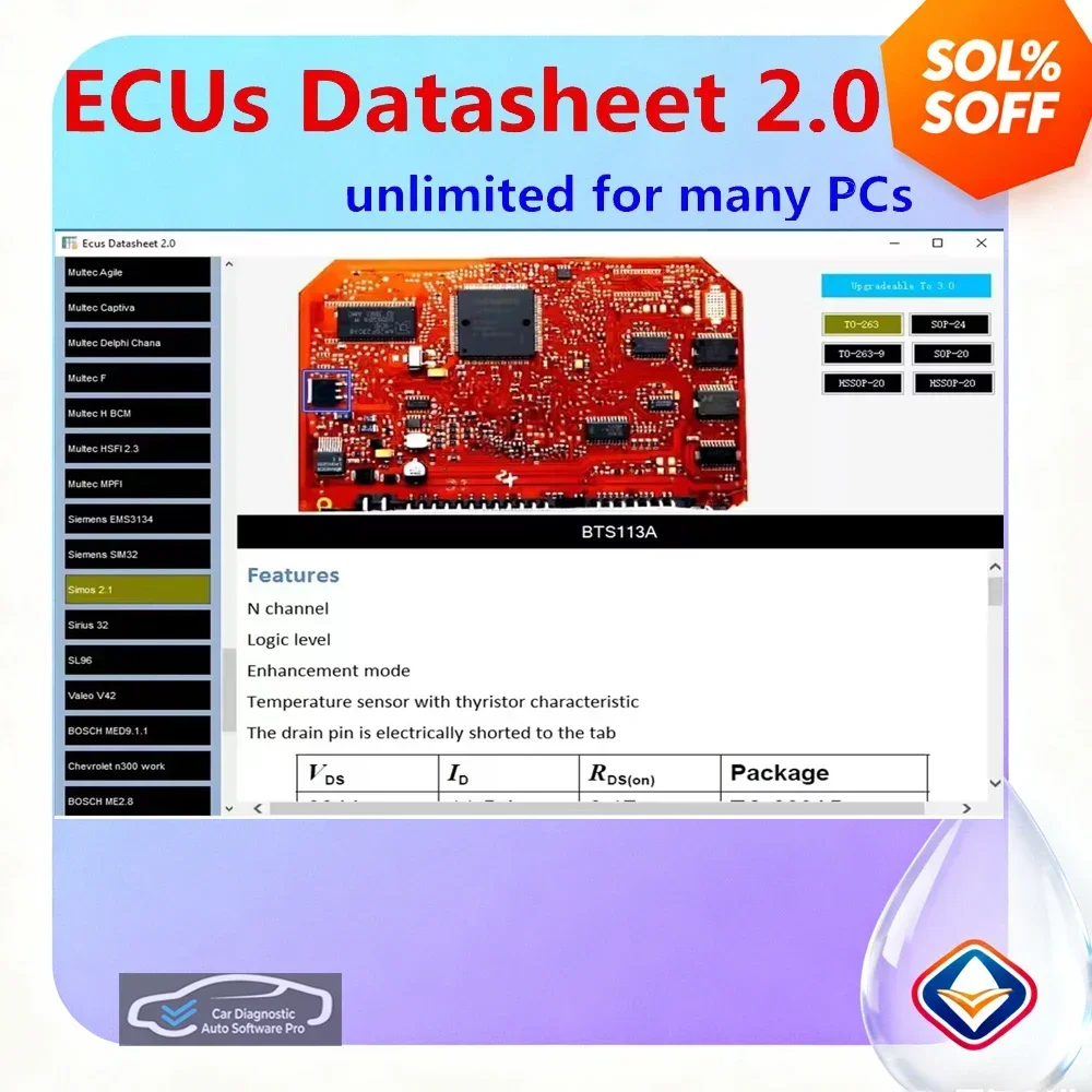

ECU Datasheet 2.0 PCB Schematics Electronic Components for Bosch ECU Repair Software Additional Info Included