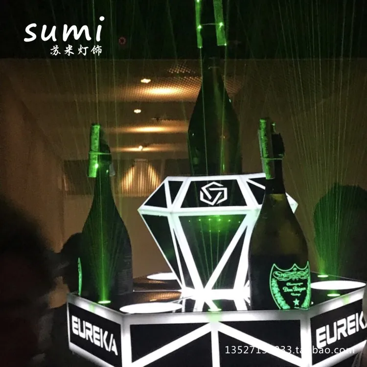 

LED bar luminous laser wine holder wine rack champagne base display rack XO head size six catties wine rack