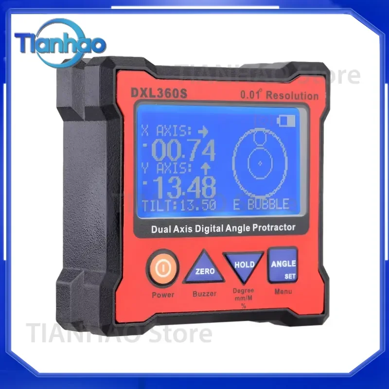 Dual Axis Angle Protractor for Digital Display Level Gauge with 5 Magnetic Sides Diagnostic Tool Protractor High Quality