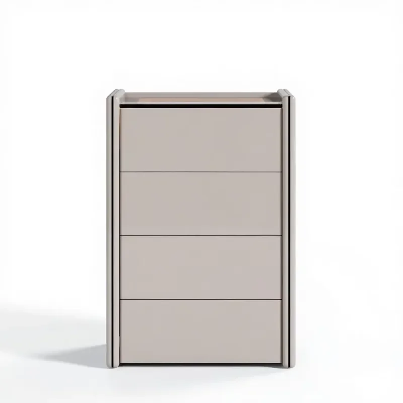 Modern Melamine Wood Side Cabinet with Mirror and Drawers Custom Design for Bedroom Hotel Apartment Lounge OEM ODM Service