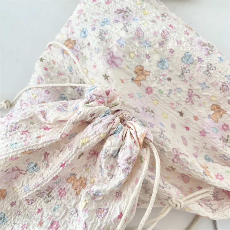 1 шт., косметичка с тиснением мультфильма на шнурке, милая портативная косметичка для хранения, сумка-органайзер для макияжа и аксессуаров