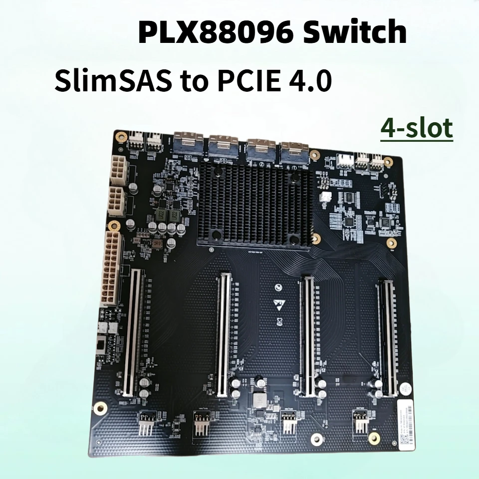 PLX88096 PCIe 4.0 5-Slot Expansion 4 Slot GPU Baseplate Card U.2 SSD 5 x PCIe 4.0 x16 Switch Board SFF-8654 SlimSAS To PCI-E 4.0