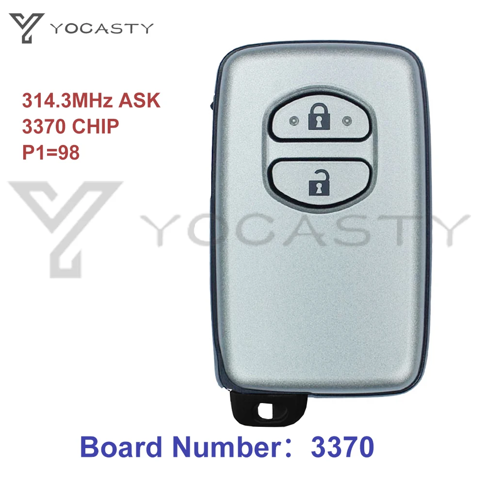 

YOCASTY ID74-WD03 89904-60561 2 Button 314.3MHZ 3370 Smart Key For 2009 2010 2011 Toyota Austrilia Prado GRJ150 KDJ150 GX VX 200