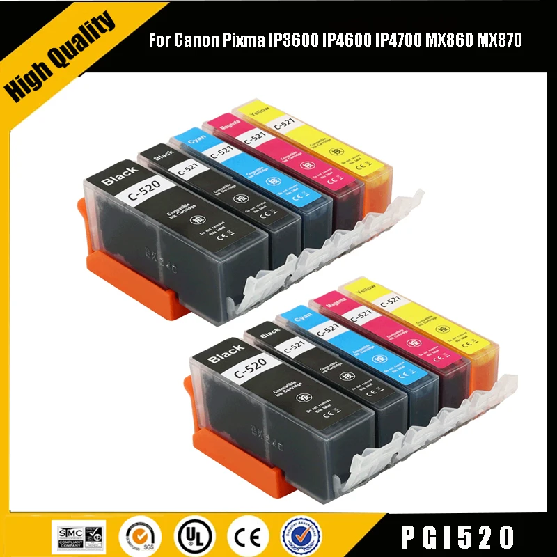 einkshop Compatible Ink Cartridge PGI520 CLI521 For Canon PIXMA IP3600 IP4700 MP550 MP640 MP980 MP990 Printer Ink Cartridges