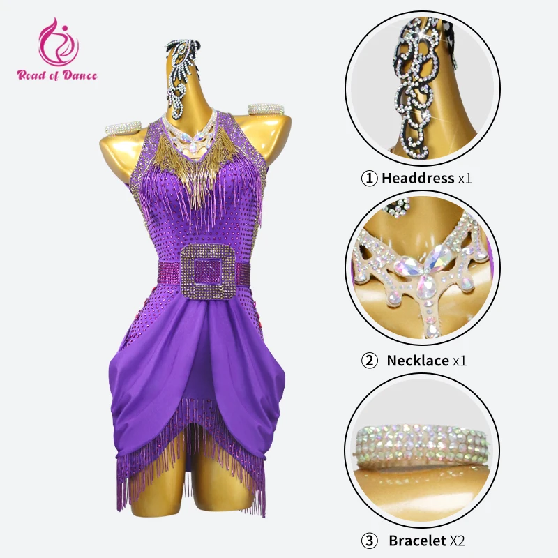 فستان رقص لاتيني 2025 تنورة للفتيات زي المسرح للسيدات ملابس سهرة أمريكية أنيقة قاعة الرقص والحفلات الراقصة ملابس ممارسة السامبا