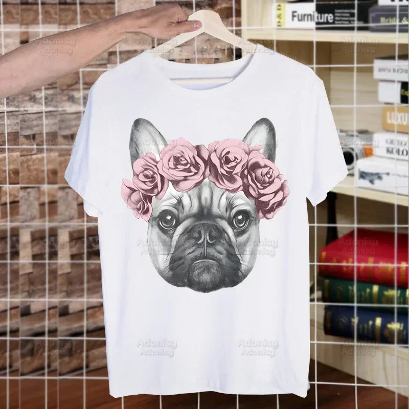 French Bulldog Harajuku Man T Shirts Tees Shirt Tops Design Short-Sleeved Aesthetic  T Shirt