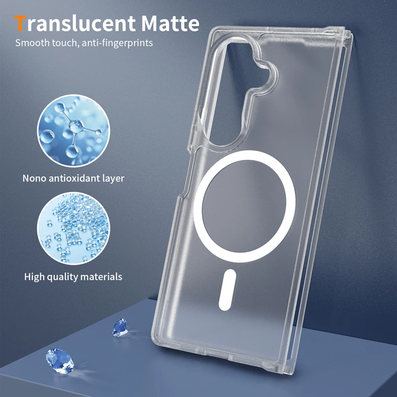 Hülle für Samsung Galaxy Z Fold 8 Ultra Z Fold 7 ELVEV Magnetische Anti-Fingerabdruck-Matte aus hartem PC + weichem TPU mit Hautgefühl-Telefonabdeckung