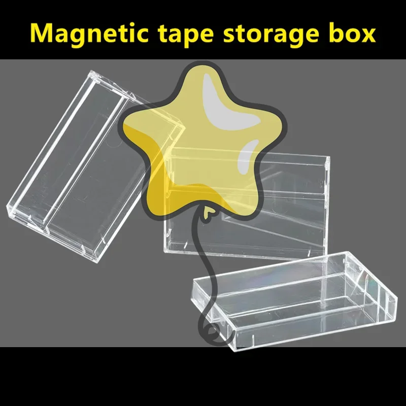 1Pc Cassette Tape Transparent Storage Box Audio Magnetic Recording Blank Tape Case Dustproof Box
