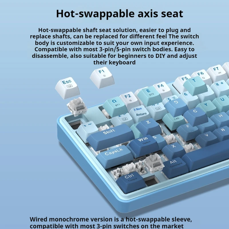 KS104 Mechanical Keyboard CSGO Customized Three Mode Connection Wireless Hot Swappable PBT Material Ergonomic Silky Touch Gasket