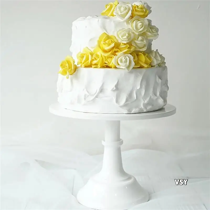 

4X Metal Iron Cake Stand Round Pedestal Dessert Holder Cupcake Display Rack Bakeware White Wedding Party Decoration