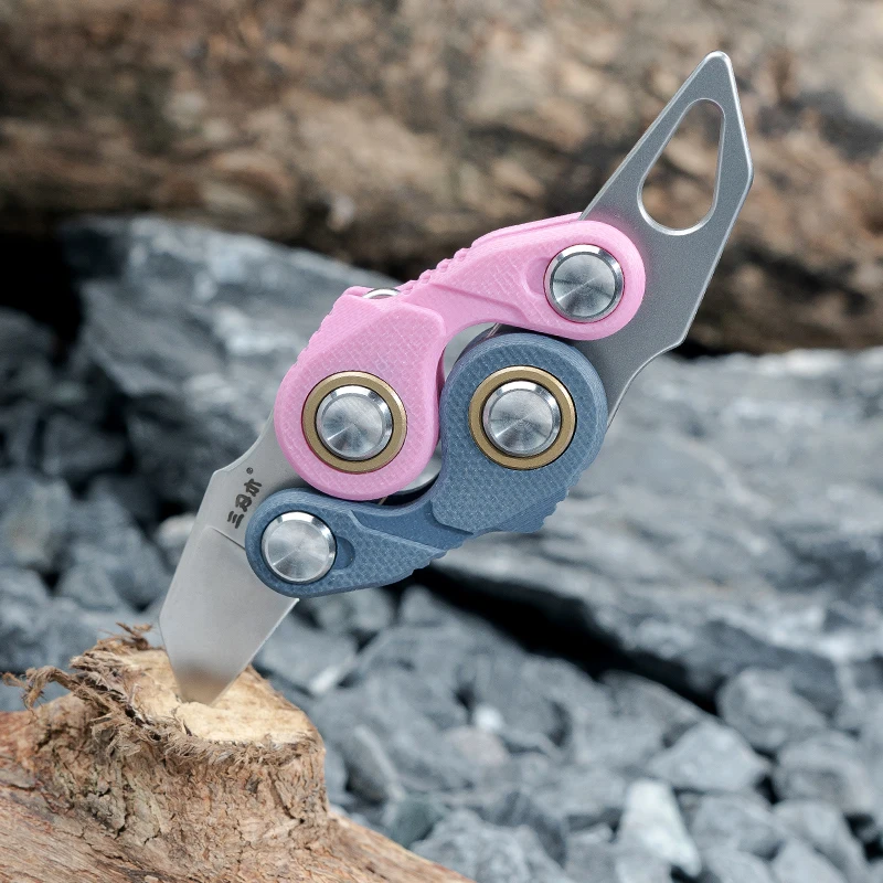 High Quality 361S-GX Mini Folding Pocket Knife with 12C27 Blade Self-Defense Necklace Women Camping EDC Use Hanging Knife
