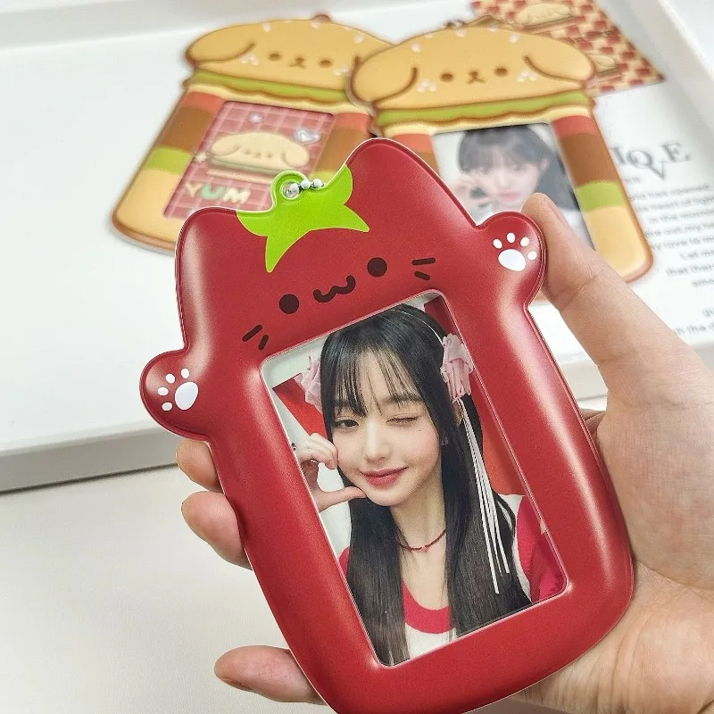 Cartoon Cat Card Holder Idol Photo Cards Display Keychain Albums Kpop Photo Protector Sleeve Stationery