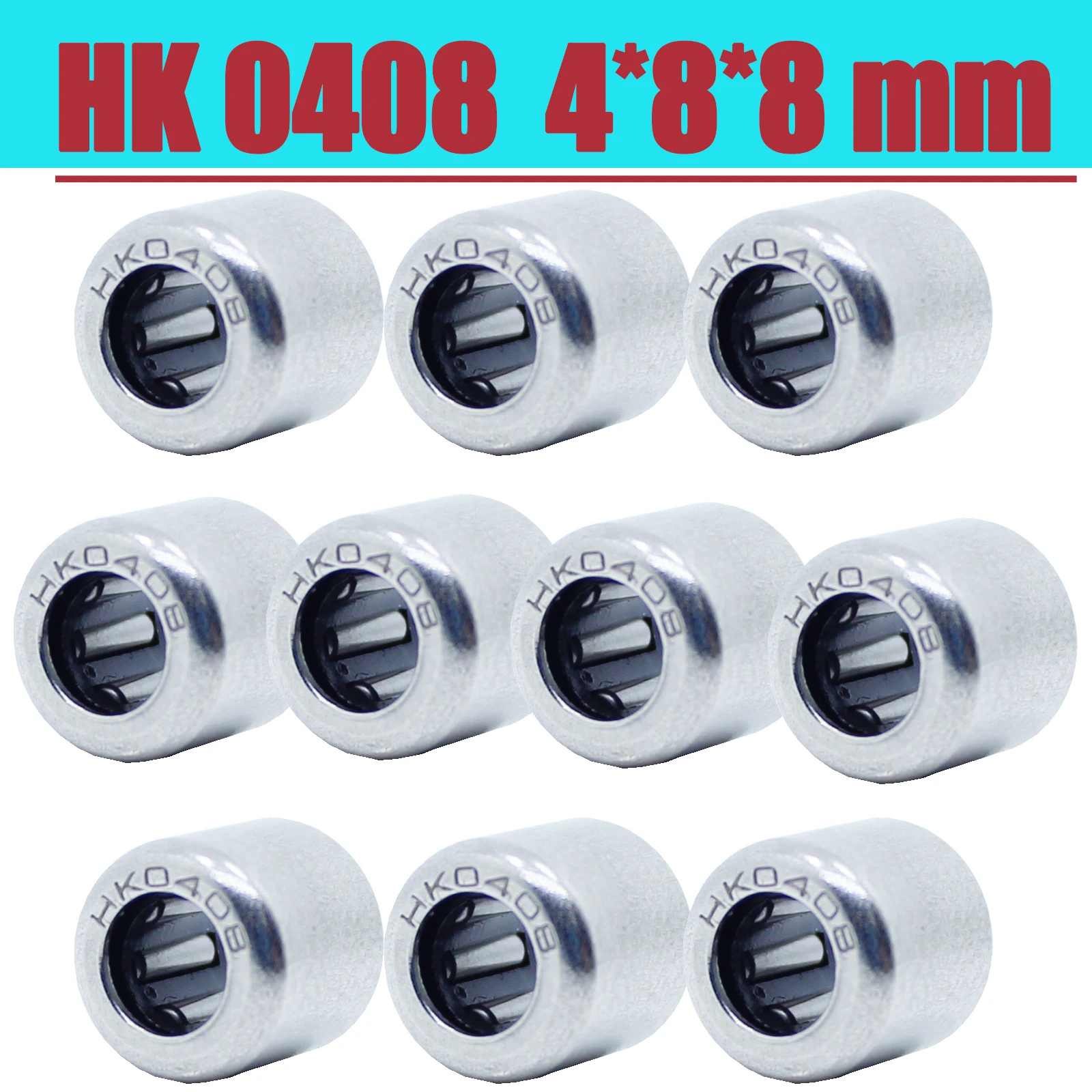 10PC HK0408 Needle Bearings 4*8*8 mm Drawn Cup Needle Roller Bearing HK040808 TLA48Z