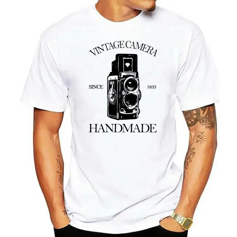 Camiseta Vintage De Fotograf A Con C Mara Para Hombre Camisetas Algod N E T shirt