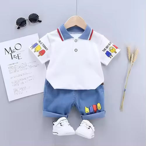 Children Clothing mother Kids Clothes Children's Sets Boys T-shirt Shorts Summer Cotton Short sleeve fashion Suit2PCS - Image 6