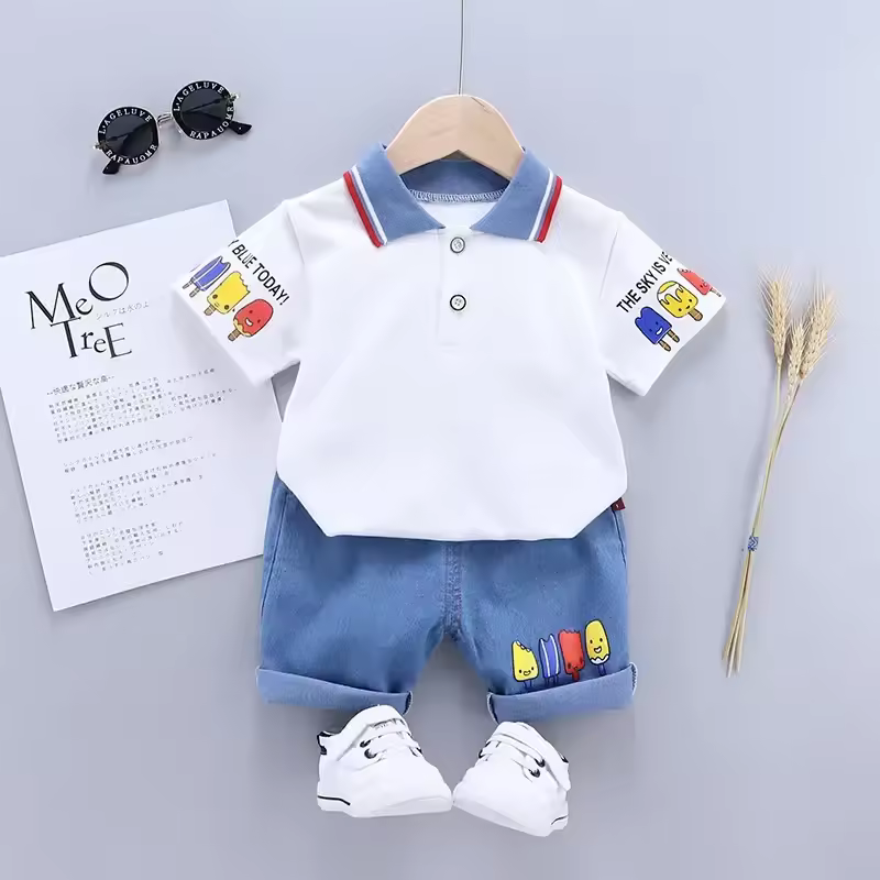 Children Clothing mother Kids Clothes Children's Sets Boys T-shirt Shorts Summer Cotton Short sleeve fashion Suit2PCS - Image 6