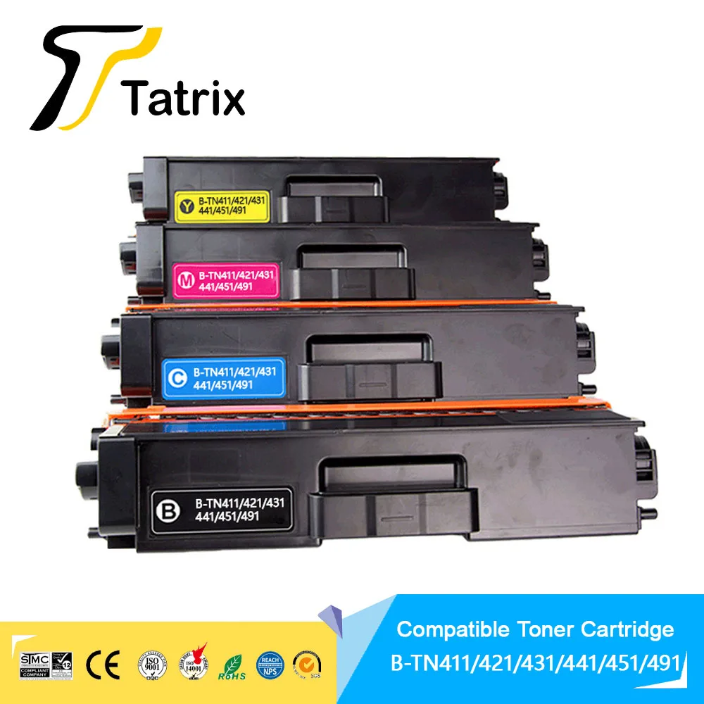 

Tatrix TN411/421/431/441/451/491 Цветной тонер-картридж, совместимый с Brother для лазерного принтера HL-L8260CDW/HL-L8360CDW/HL-L8360CDWT