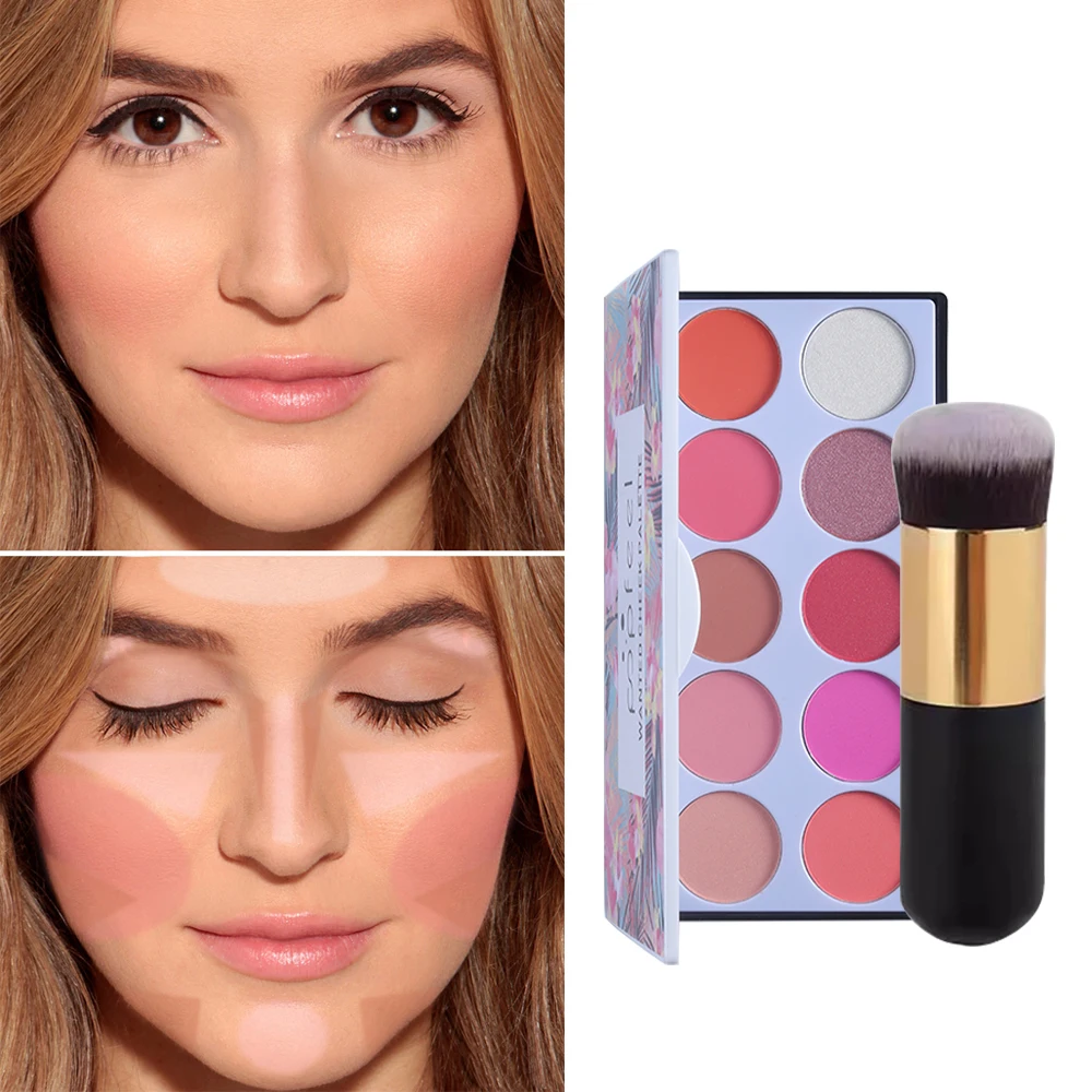 لوحة مكياج مكونة من 10 ألوان - بودرة برونزر أحمر الخدود الكل في واحد، مجموعة أدوات مكياج - مستحضرات تجميل للوجه #2