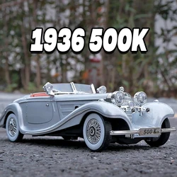 1:24 Mercedes-Benz 500K Classic Car Model Car Toy diecast Metal Casting Sound and Light Car Toy For Children Vehicle