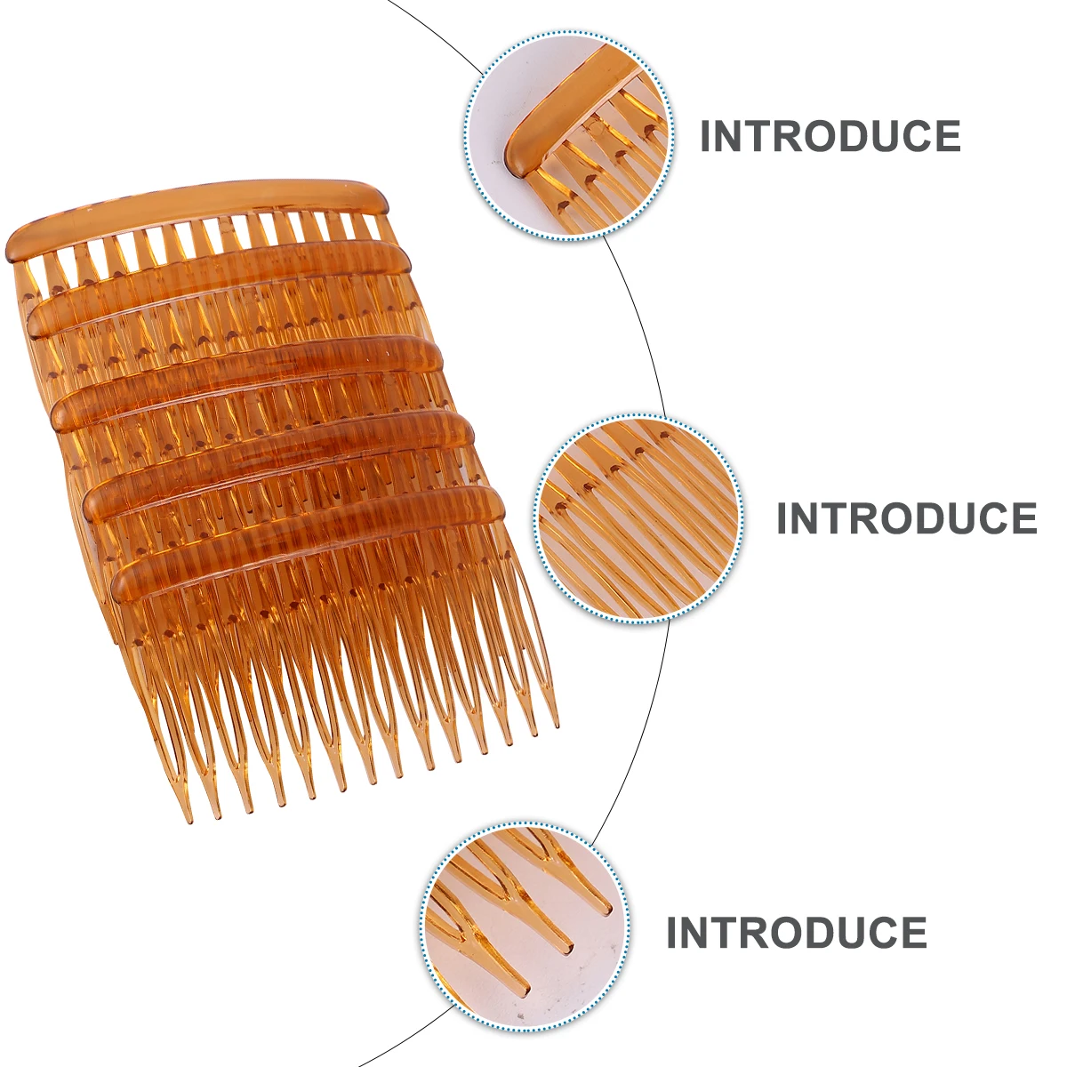 

15pcs Wavy Hair Comb Side Combs for Fine Hair Clip Women Accessories Resin Plastic Wave Shape Elegant Hairstyle