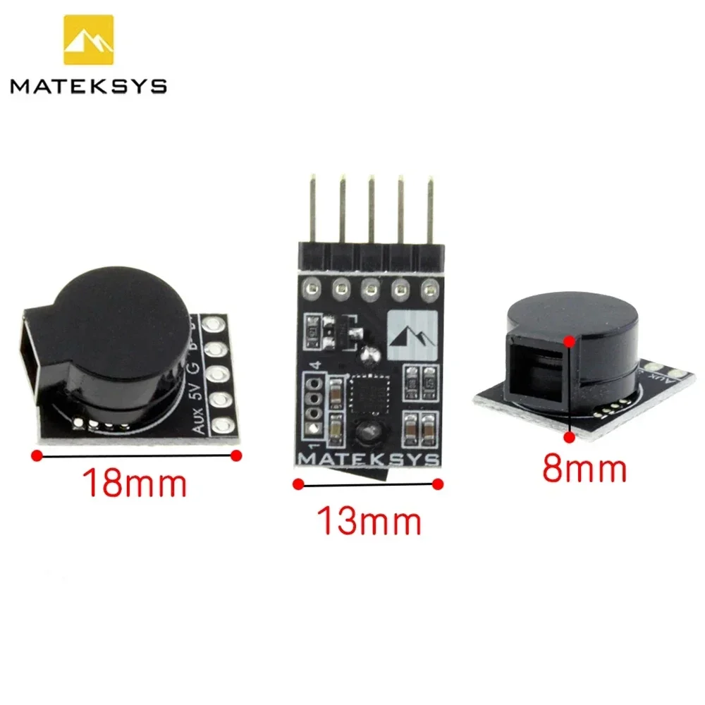 Matek Lost Model Beeper Flight Controller 5V Loud Buzzer Built-in MCU for FPV Drone Multicopters RC Quadcopter Tracking Device