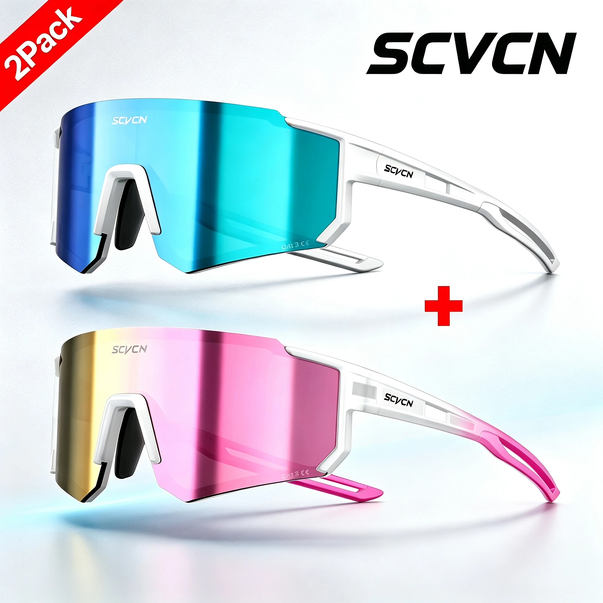 SCVCN Nouvelles lunettes de soleil HD UV400 pour le cyclisme en plein air, élégantes et légères, lunettes de sport pour la conduite, la course et le pickleball, lunettes de cyclisme sur route pour hommes et femmes.