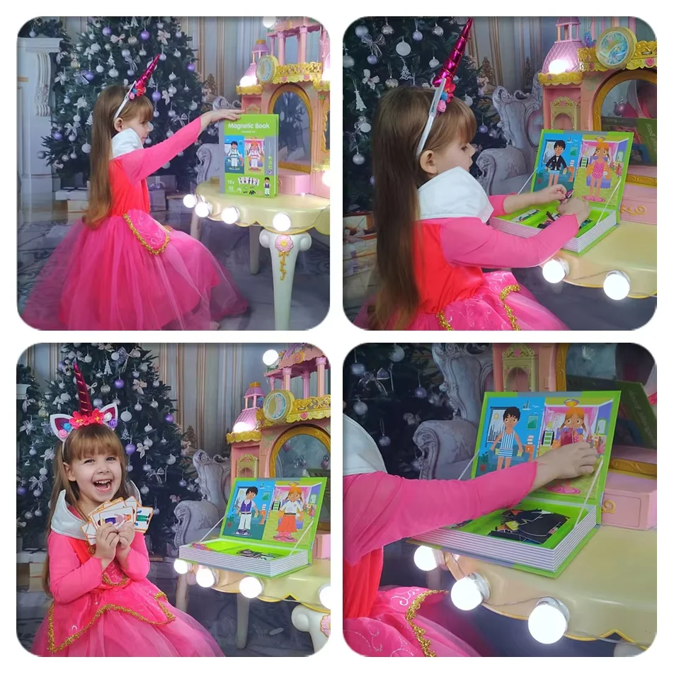 أطفال ذكي ثلاثية الأبعاد بانوراما اللعب المغناطيسي لغز كتاب ألعاب تدريب الدماغ مونتيسوري ألعاب تعليمية لعيد الميلاد لعب الاطفال الهدايا
