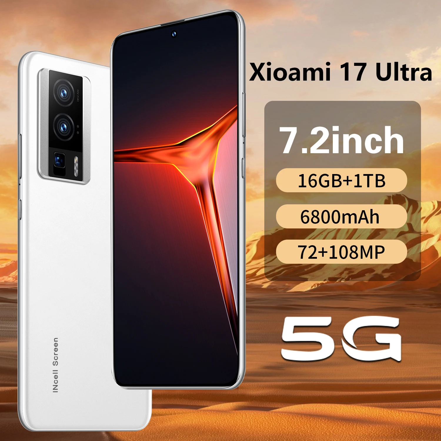حافظة حماية للكمبيوتر اللوحي لعام 2025 جديد mi 17 Ultra Original ذكي 7.2 بوصة HD أندرويد الإصدار العالمي بطارية 6800 مللي أمبير في الساعة