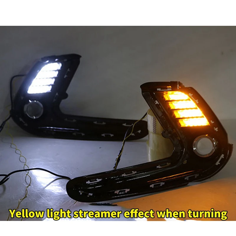 

1Pair Auto LED DRL For Hyundai Elantra 2016-2018 Fog Lights Cover Daytime Running Light Turn Signal Foglamp Accessories