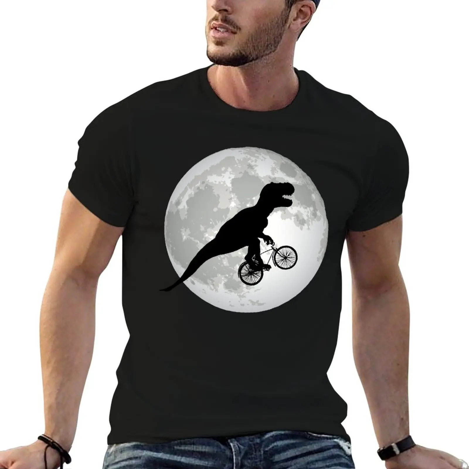 

Dinosaurs On The Moon T-Shirt man t shirt cotton t shirts for man slim fit man t shirt graphic T-shirt