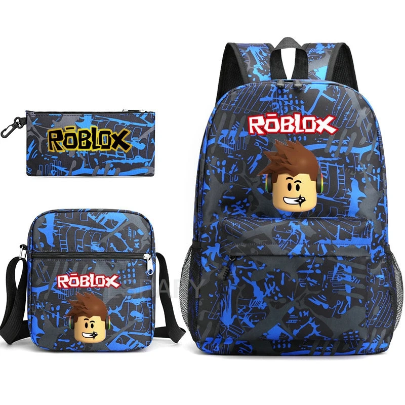 ROBLOX Backpack 3pcs Usb Waterproof Backpack Casual Travel Backpack Women Men Large Capacity Travel Laptop Backpack School Bags