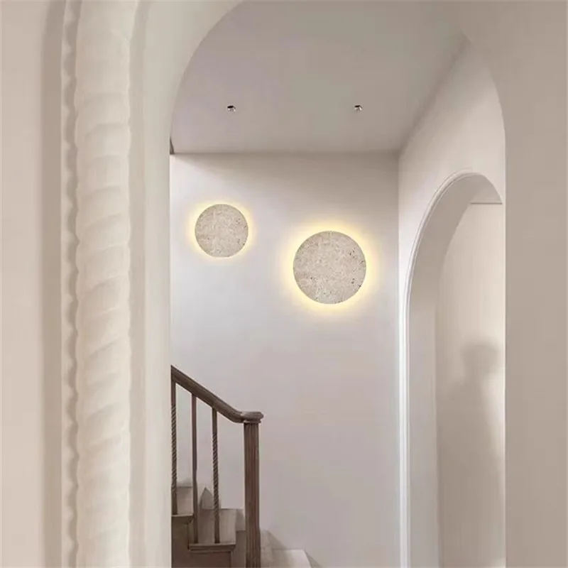 

Yellow Cave Stone Wall light Natural Beige Stone Wall Lamp for bedroom Art Decor Hallway Staircase Wabi Sabi Wall Lights