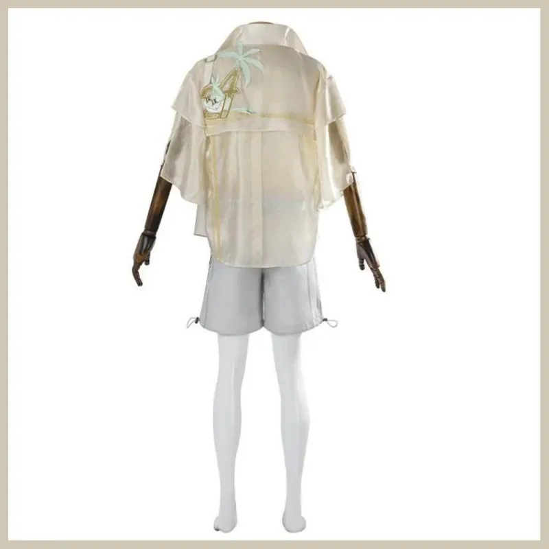 Игра Naraka: Bladepoint Kylin Zhang Косплей Костюм Летний пляжный купальник Рубашка Шорты Полный комплект Парик Мужской Карнавальный костюм для вечеринки;2'a