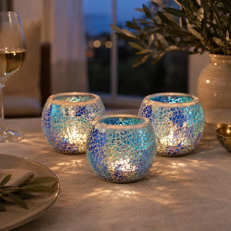 3pcs Scented Candle Holder Tea Liht Holder, Handmade Tealiht Candle Holder for Aromatherapy, Also Used as Vase