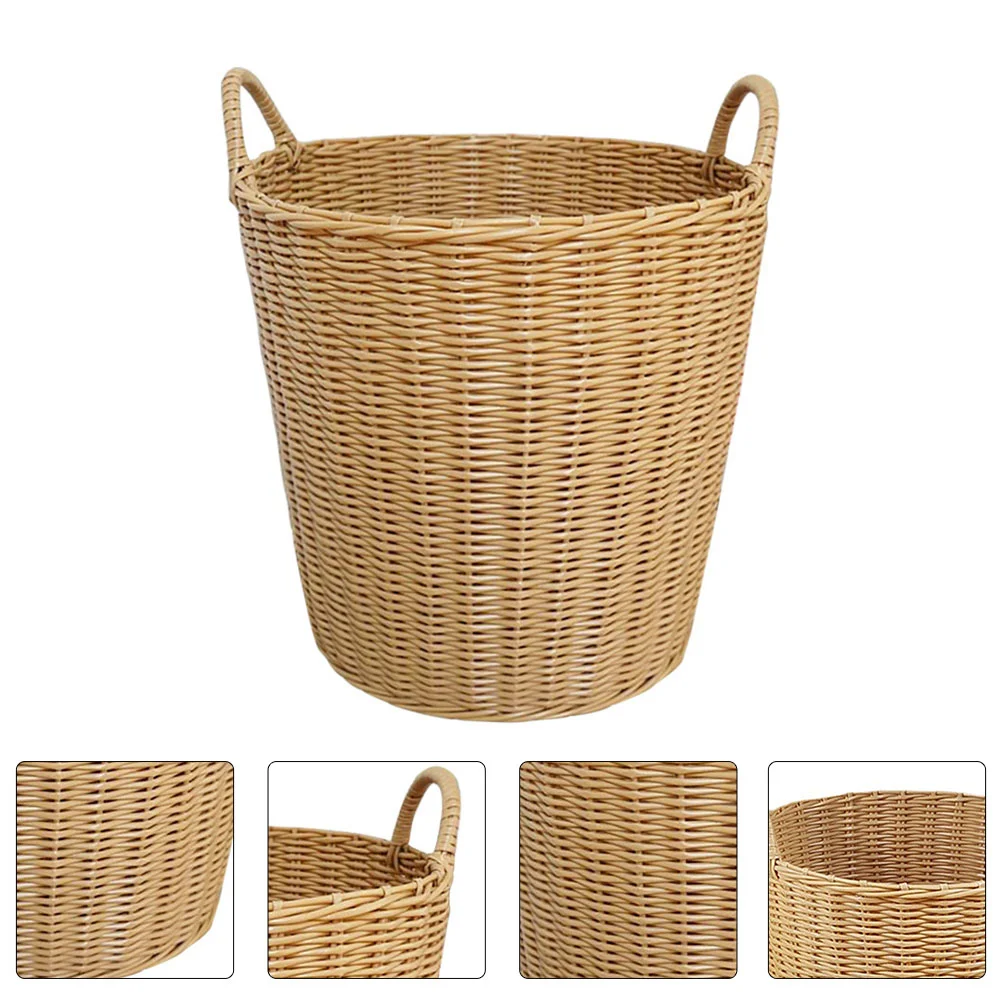 

Diaper Basket Toys Holder Portable Plastic Storage Bins Hamper Dirty Clothes Bathroom Supplies