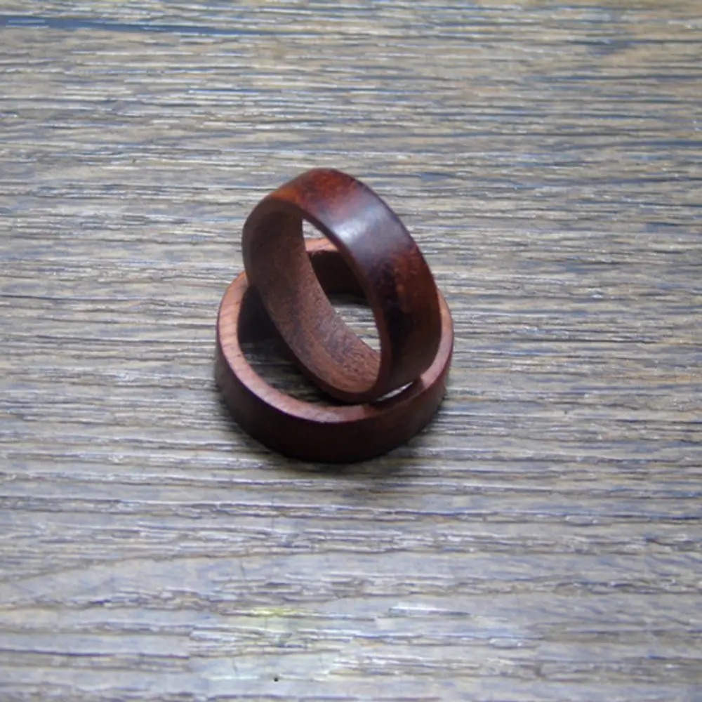 2025 Trend Sandalwood Ebony Natural Wood Rings Pagan Retro Pull Finger Mens Ebony Finger Ring Jewelry Gift for Women Men