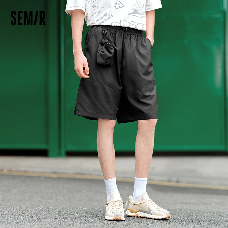 Semir Casual Mid-Length Pants Men 2024 Summer New Spliced Straight-Leg Pants With Storage Function Simple And Cool Shorts