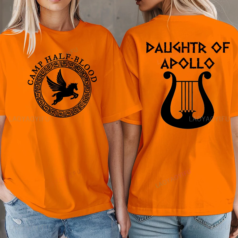 مخيم نصف الدم الأساطير اليونانية ابنة الجرافيك تي شيرت الصيف امرأة رجل موضة عادية في الهواء الطلق تنفس القطن تي شيرت #1
