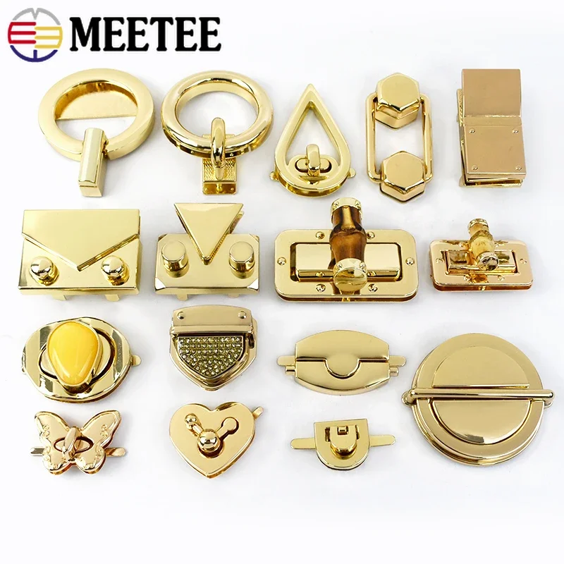 1/2Pcs Metal Bag Locks Buckles Handbag Purse Decorative Turn Twist Lock Closure Clasp Snap Hooks DIY Hardware Repair Accessories