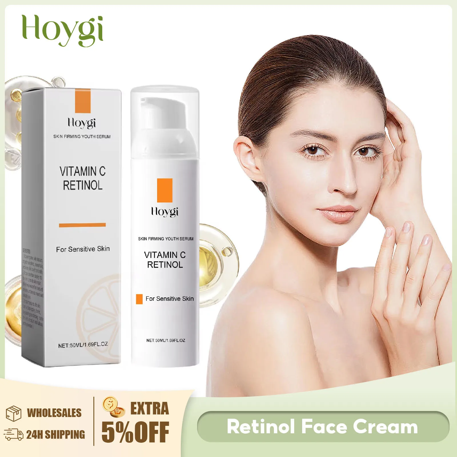 

Retinol Face Cream Fade Fine Line Dark Spot Removal Pore Shrinking Anti Freckle Lifting Moisturizing Brightening Vitamin C Cream