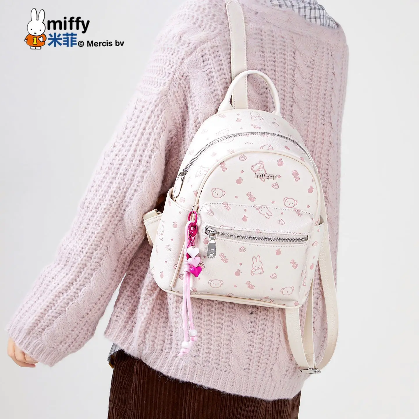 Miffy Anime Cartoon Rabbit Kawaii Backpack Embossed Advanced Travel Versatile Good Looks Backpack 2026 New Model Birthday Gift